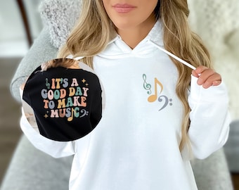 It's A Good Day To Make Music Sweatshirt, Music Lover Sweater, Gift For Music Teacher, Musician Hoodie, Handmade Clothing, Christmas Sweater