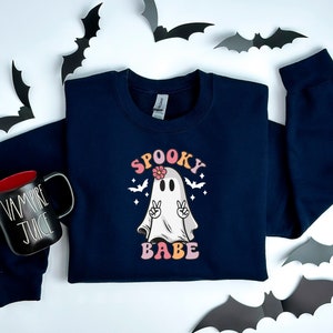 Spooky Babe Halloween-sweater, Halloween Ghost Spooky Babe-hoodie, Spooky Season-sweater, Christmas Ghost-hoodie, winterkleding