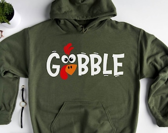 Gobble Turkietröja, Gobble Thanksgiving-tröja, rolig Thanksgiving-tröja, jultröja, högtidsmode, julklapp