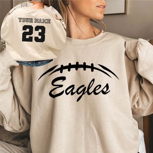 Custom Football Sweatshirt, Football Sweatshirt Gift, Highschool College Football Hoodie, Gift for Football Player, Custom Number Sweatshirt
