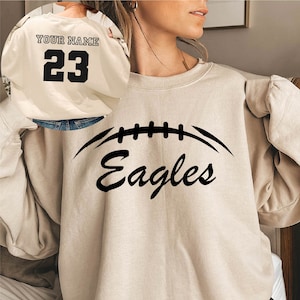 Custom Football Sweatshirt, Football Sweatshirt Gift, Highschool College Football Hoodie, Gift for Football Player, Custom Number Sweatshirt