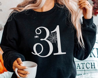 October 31 Halloween Sweatshirt, Halloween Party Outfit, Spooky Spider October 31st Sweater, Halloween Gift, Spooky Vibes Hoodie, October 31
