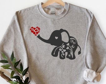 Elephant Sweatshirt, Mandala Elephant Shirt, Custom Elephant Hoodie, Trendy Hoodie, Baby Elephant Shirt, Animal Lover Gift, Elephant Gifts