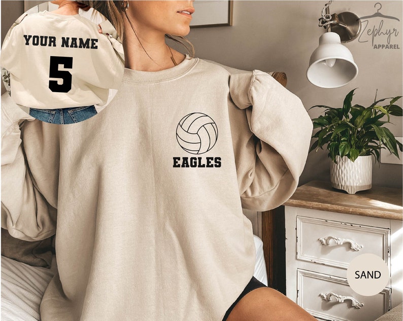 Custom Volleyball Sweatshirt Volleyball Sweatshirt Gift Etsy
