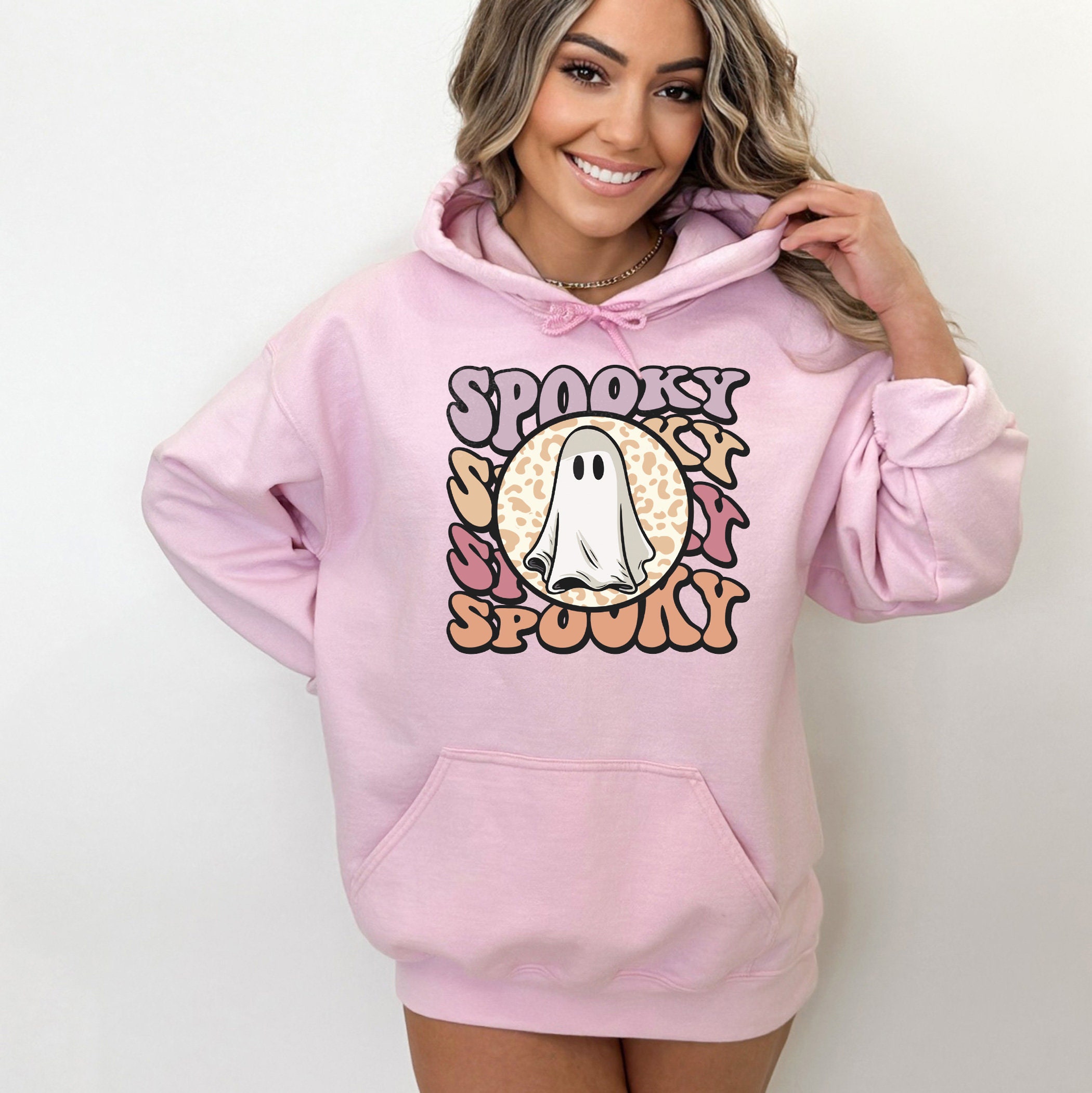 Yihaojia Halloween Sweatshirt For Women - Spooky Season Ghost Graphic Pullover, Cozy Fall Crewneck