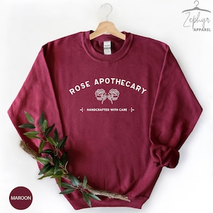 Rosen apotekare tröja, Rosen apotekare hoodie, handgjord med omsorg, Moira Rose hoodie, David Rose hoodie, rosen apotekare gåva Maroon