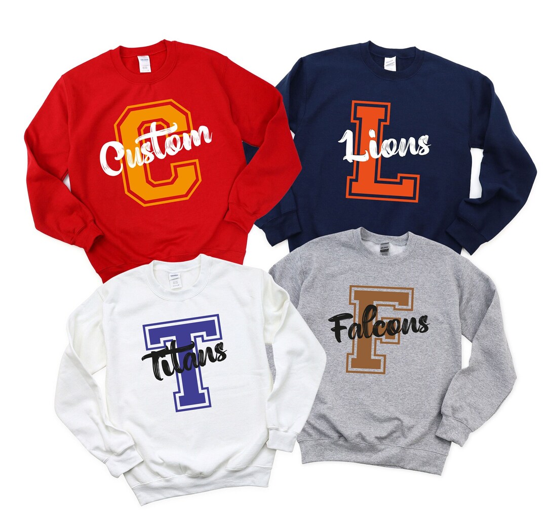 School Mascot Sweatshirts, Team Name Hoodies, College Mascot Crewneck ...