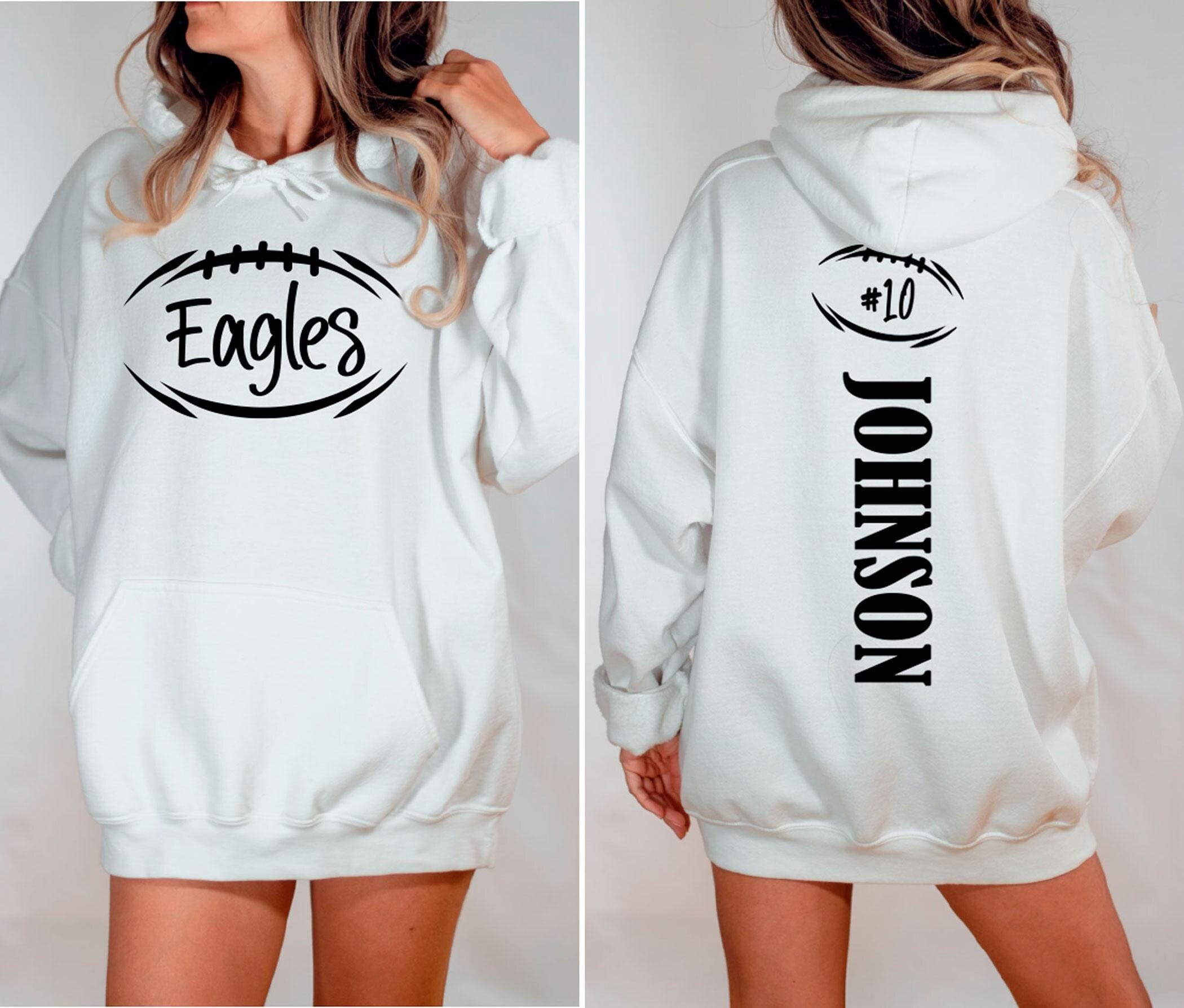 Custom Football Sweatshirt - Front and Back Personalized Hoodie - Personalized Football Team Crewneck - Football Mom Gift - Game Day Hoodie