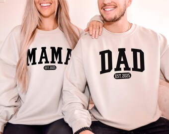 Mom and Dad Sweatshirt or Hoodie - Mom to Be Crewneck - Dad to Be Hoodie - Gift for New Mom and Dad - Pregnancy Announcement Sweatshirt