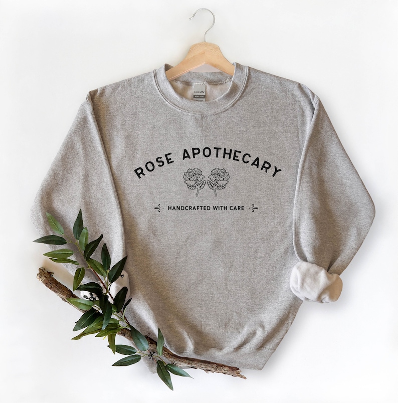 Rosen apotekare tröja, Rosen apotekare hoodie, handgjord med omsorg, Moira Rose hoodie, David Rose hoodie, rosen apotekare gåva Sport Gray