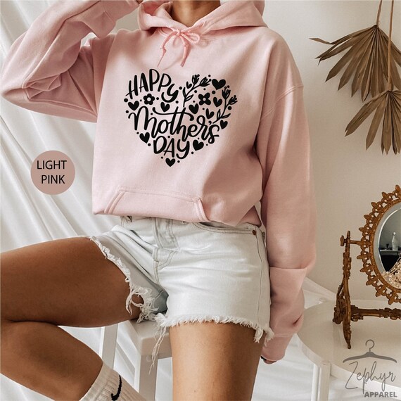 Happy Mother's Day Sweatshirt, Mother's Day Hoodie, Gift For Mom, Mother's Day Heart Hoodie, Heart Hoodie With Saying, Mother's Day Gift