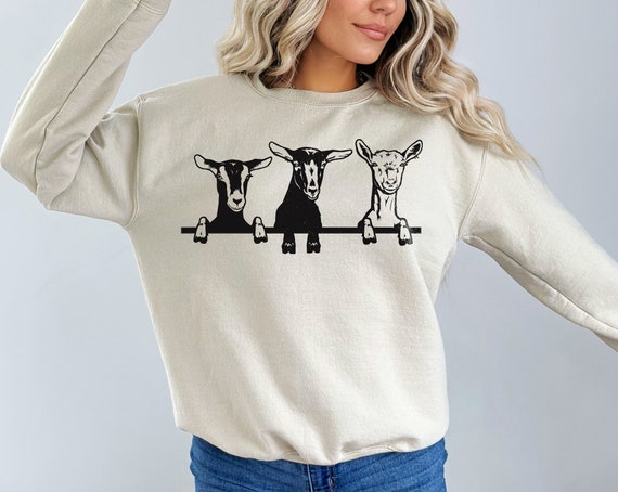 Goats Shirts, Cute Goats Sweatshirt, Funny Goat Hoodie, Farm Animal Shirt, Goat Lover Shirt, Goat Gift, Goat Women Sweatshirt, Gift for Her