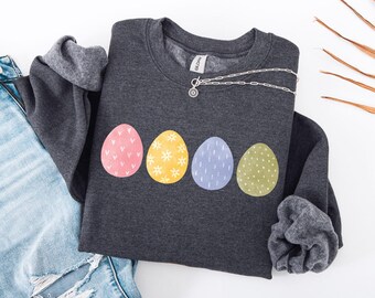 Sudadera de búsqueda de huevos de Pascua - Suéter del día de Pascua - Sudadera con capucha minimalista de Pascua - Suéter de cazador de huevos - Sudadera con capucha del día de Pascua familiar - Sudadera de Pascua a juego