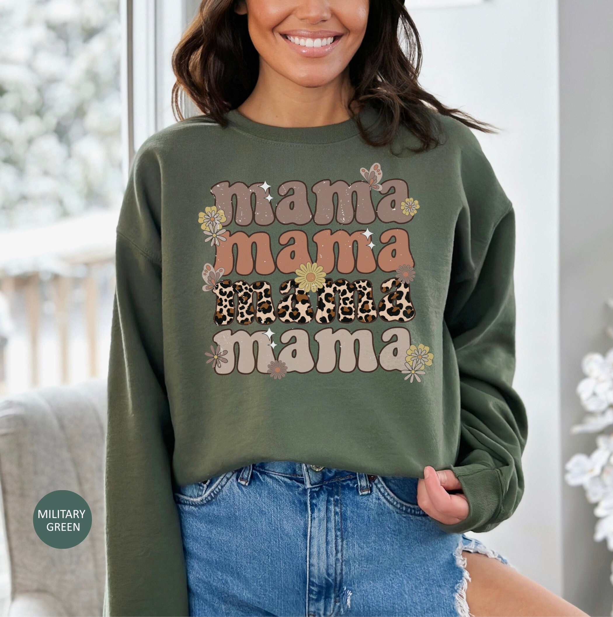 Floral Mama Sweatshirt, Leopard Mama Sweatshirt, Mother's Day Gift