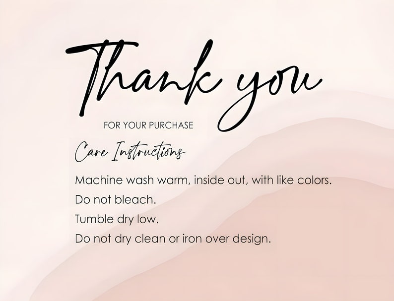 May include: Thank you for your purchase. Care instructions: Machine wash warm, inside out, with like colours. Do not bleach. Tumble dry low. Do not dry clean or iron over design.