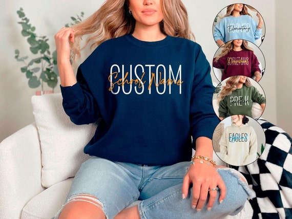 Custom School Spirit Sweatshirt, Custom Teacher Sweatshirt, Custom School Sweatshirt, Teacher Team Shirts, Personalized School Sweatshirt