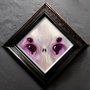 Unusual Alien Eye Print, Square Macabre Print, Abstract Painting of Eyes
