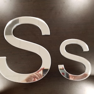 Mirror Silver Acrylic Letter - 1/8&quot;  (3mm) Thick