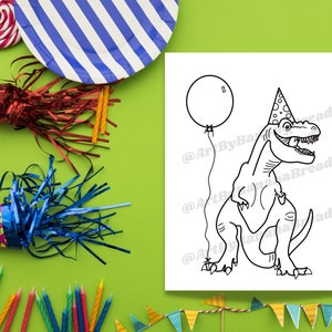 Dinosaurier Geburtstag T-rex Malvorlage Sofort Digital Download