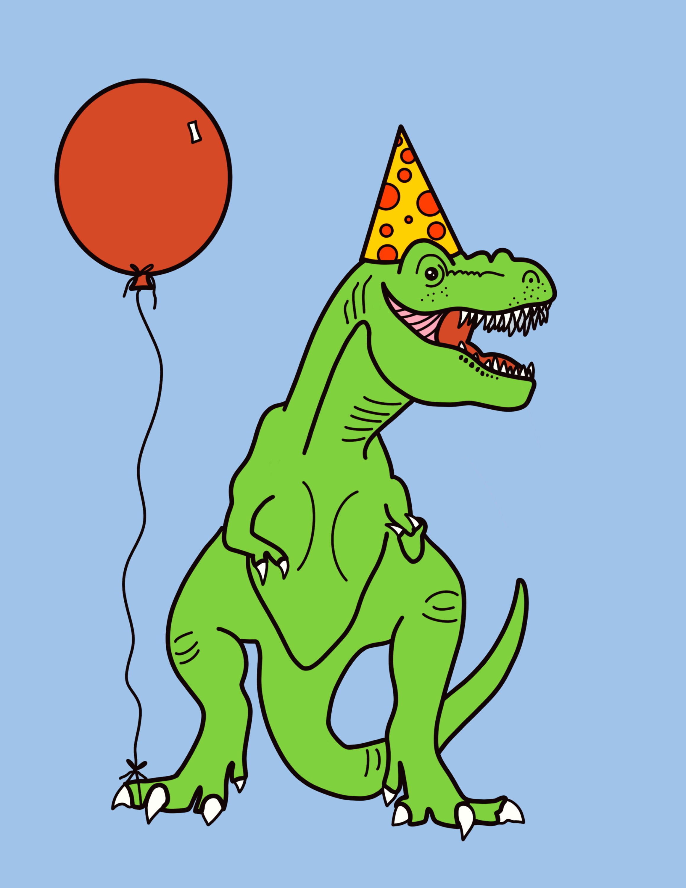 T Rex Birthday Coloring Pages