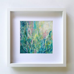 Garden Painting Fine Art Print, Colorful Abstract Nature Painting Print, Color, 8x8, 10x10, 12x12 Art, Giclee Print, Home Decor, Wall Art