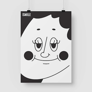 LOVELY SMILE GIRL Printable Wall Art Digital Print Graphic Wall Art Happiness Art Print Boho Decor Instant Download Cute Print Art