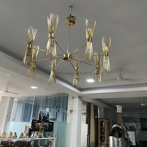 8 Arm 16 Lights Skyla Brass Sputnik Chandelier Style Modern Brass Mid-Century Modern Chandelier Contemporary Vintage fixtures Christmas