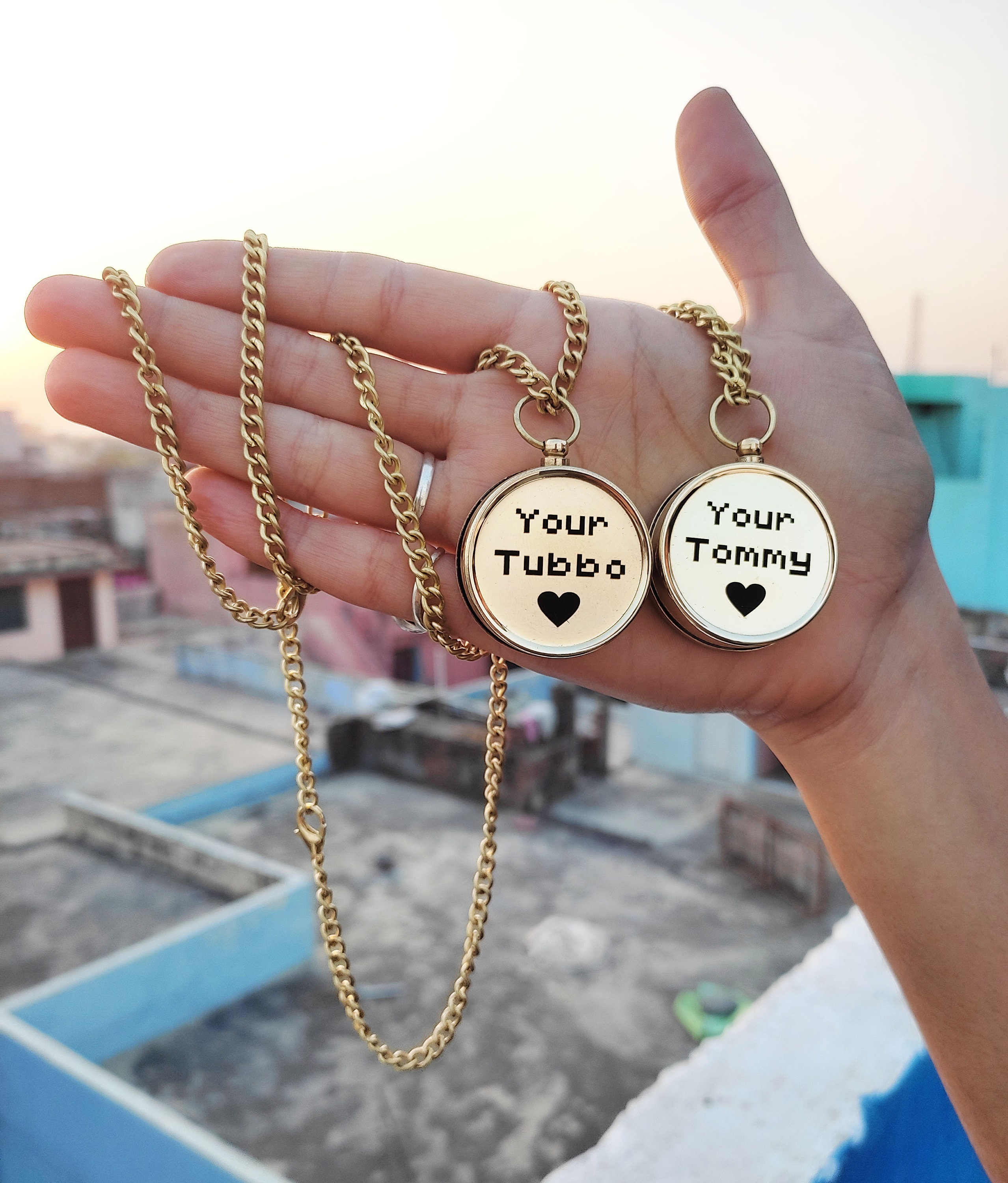Y Your Tubbo and Your Tommy Friendship Necklaces Friends Locket Compass Pair