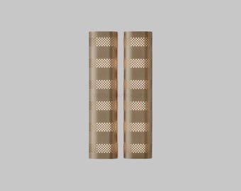 Mid Century Modern Brass Wall Sconce - Perforated Cylinder Light