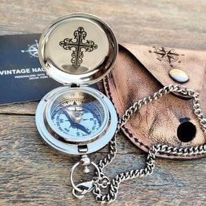Engraved Compass, Christmas Gift, Gift For Grandson, Personalized Compass, Working Compass, Directional Brass Compass, Confirmation Gift