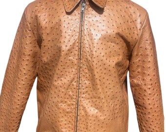 Ostrich Leather Jacket Etsy UK