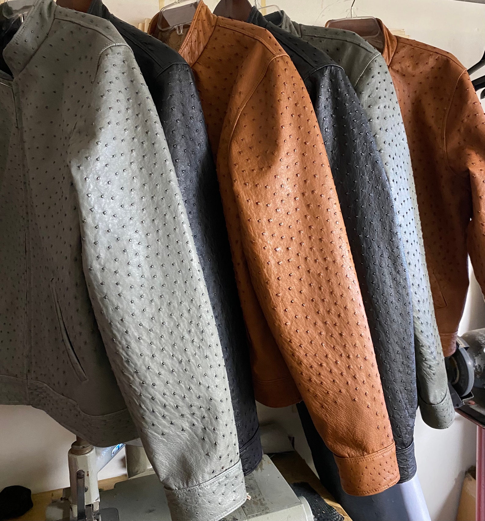 Ostrich Leather Jacket Etsy