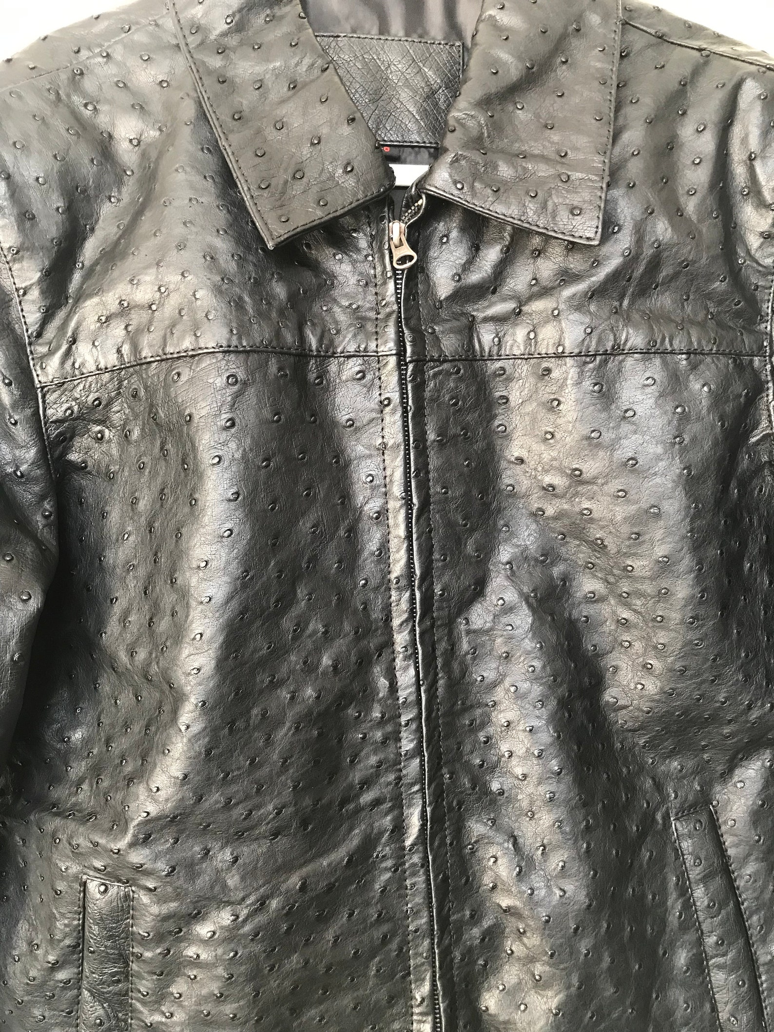 Ostrich Leather Jacket Etsy
