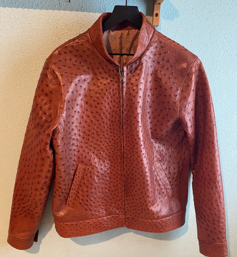 Ostrich Leather Jacket Etsy