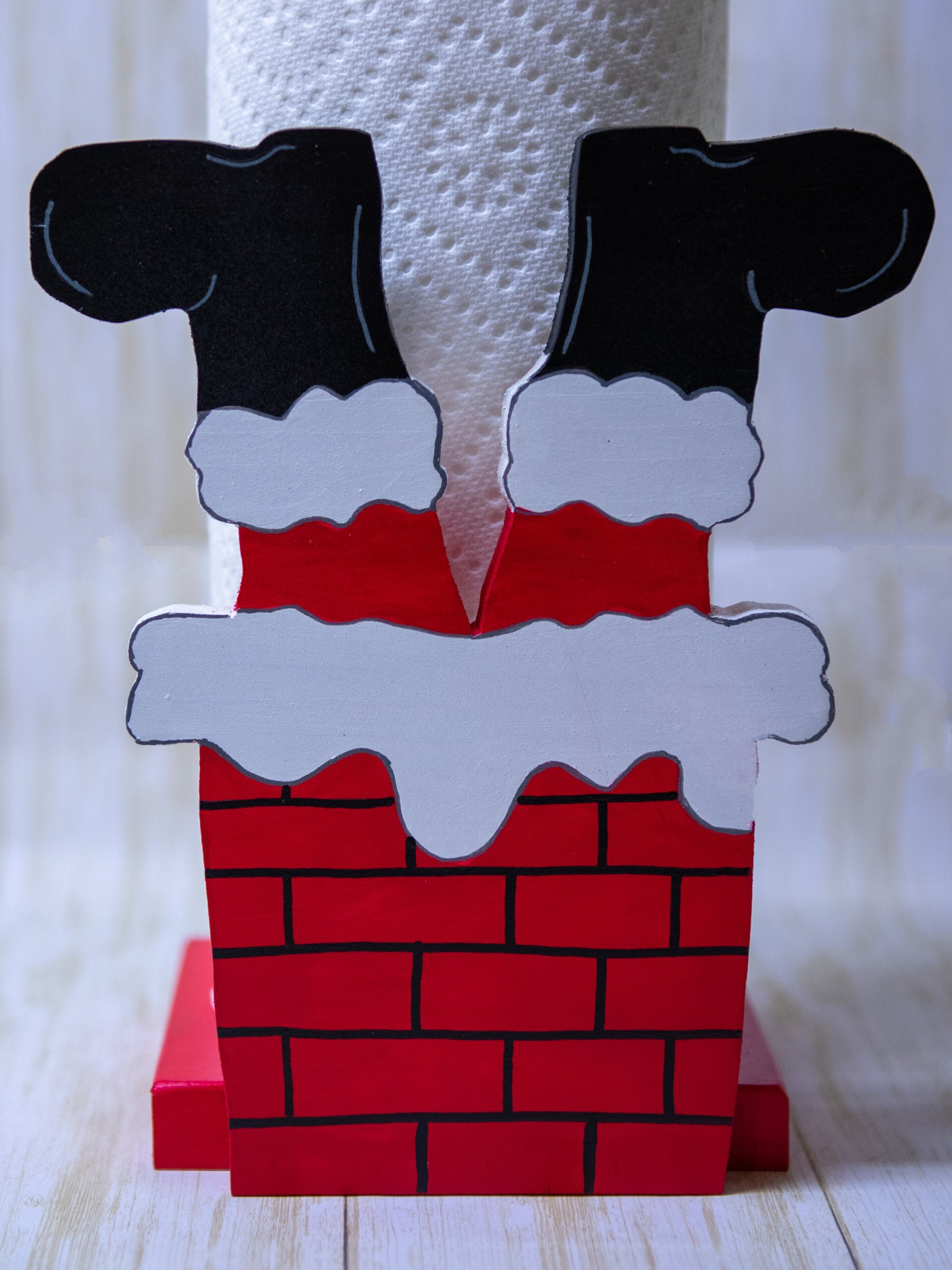 Christmas Paper Towel Holder Holiday Kitchen Decor Standing Etsy