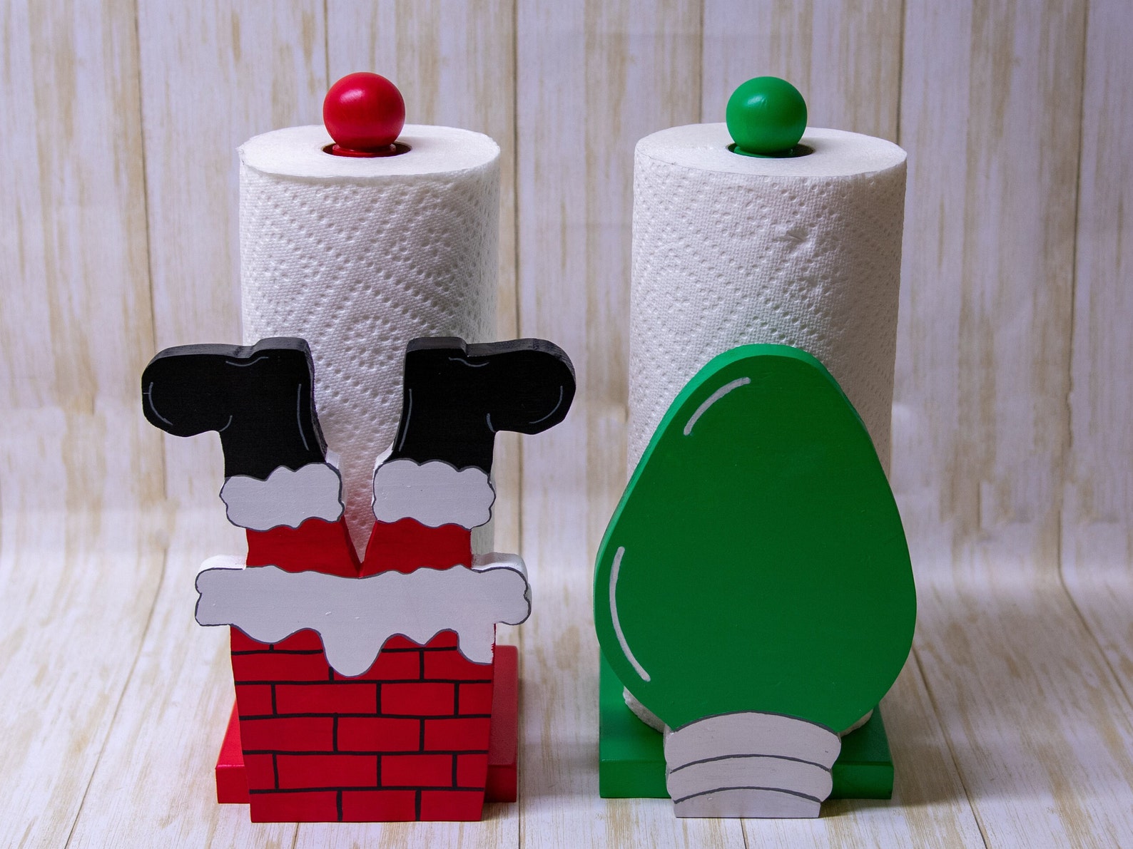 Christmas Paper Towel Holder Holiday Kitchen Decor Standing Etsy