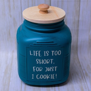 Distressed Mason Jar Cookie Storage, Rustic Farmhouse Kitchen Decor