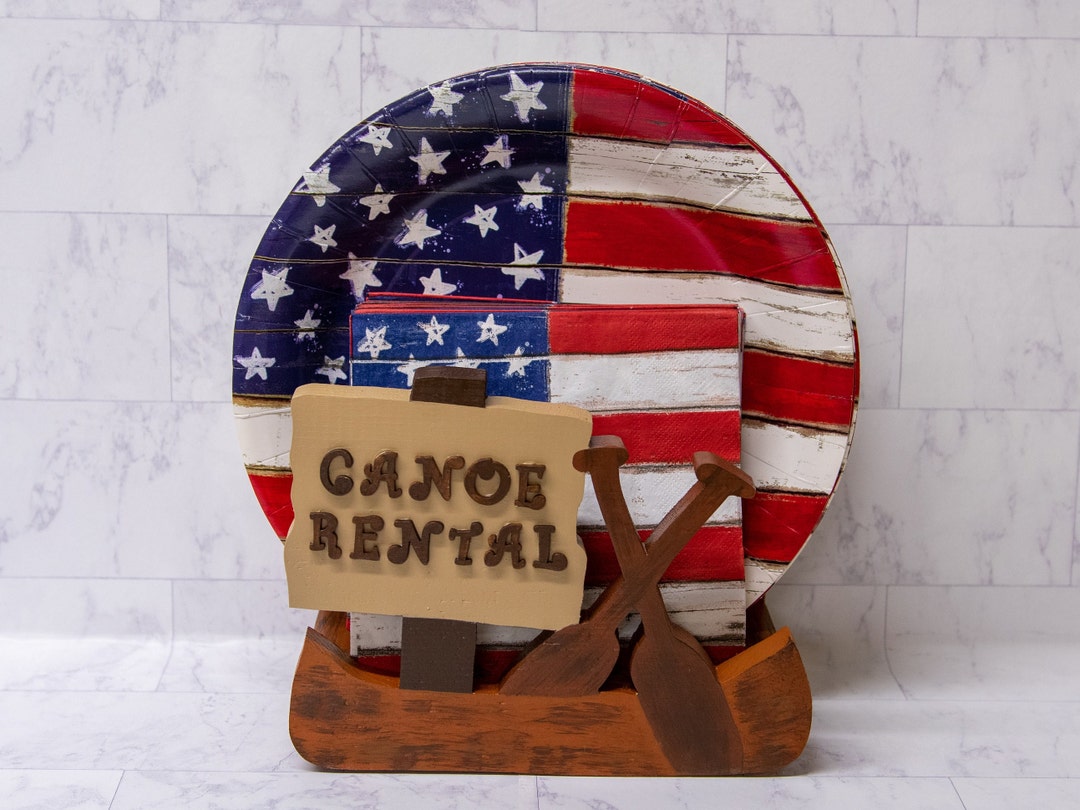 Paper Plate Holder Napkin Holder Kitchen Decor Canoe and Etsy