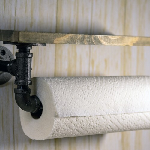 Bathroom Shelf With Industrial Farmhouse Towel Bar Country Etsy