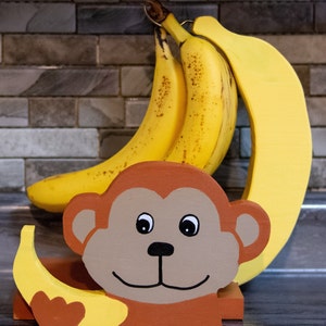 Banana holder, monkey banana hanger, kitchen decor, counter top display
