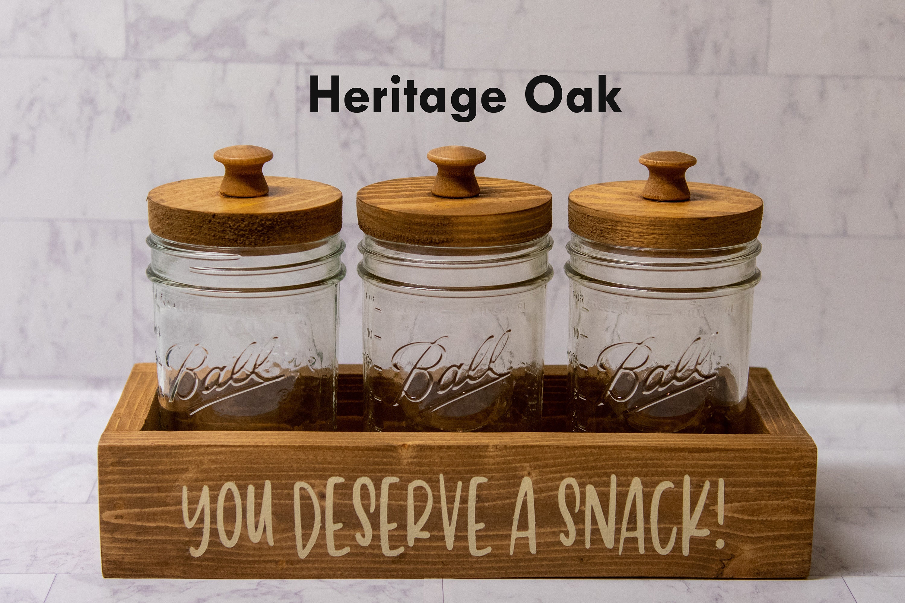 Snack Tray With Mason Jars, Candy Jars, Nut Container, Rustic Wooden Box,  Treat Holder, Home or Office, Kitchen Counter, Living Room, 