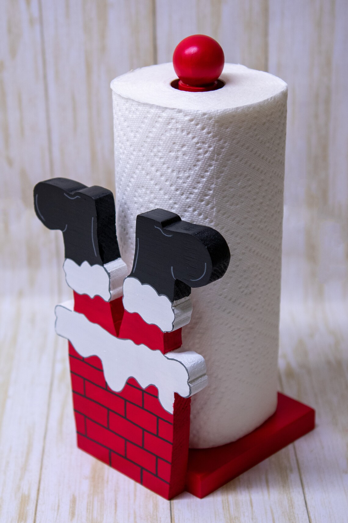 Christmas Paper Towel Holder Holiday Kitchen Decor Standing Etsy