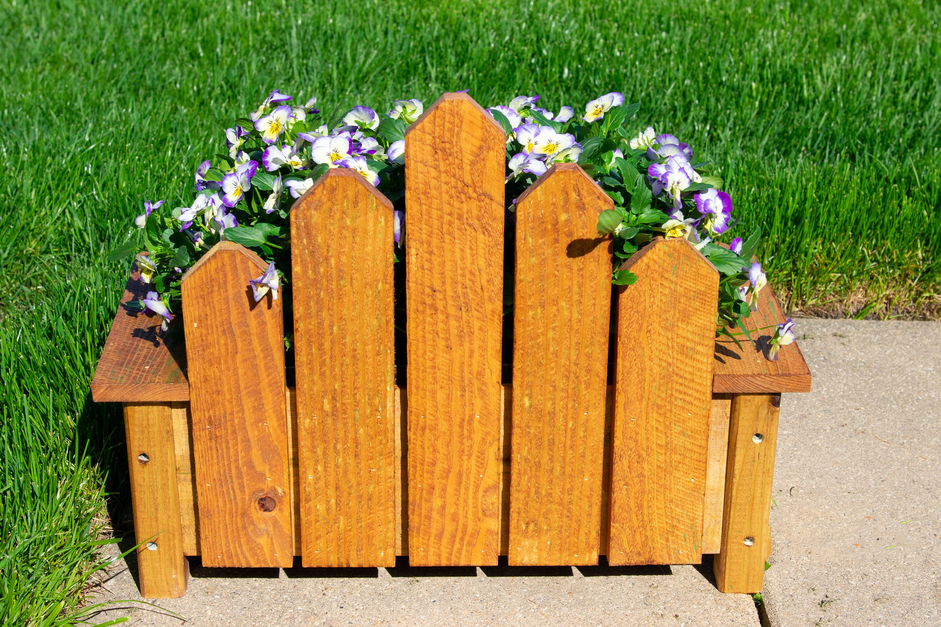 Flower Bench, Rustic Wood Planter Box, Outdoor Garden Gift, Gift for ...