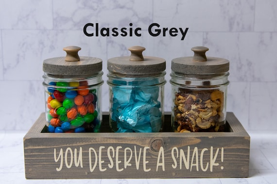 Snack Tray With Mason Jars, Candy Jars, Nut Container, Rustic