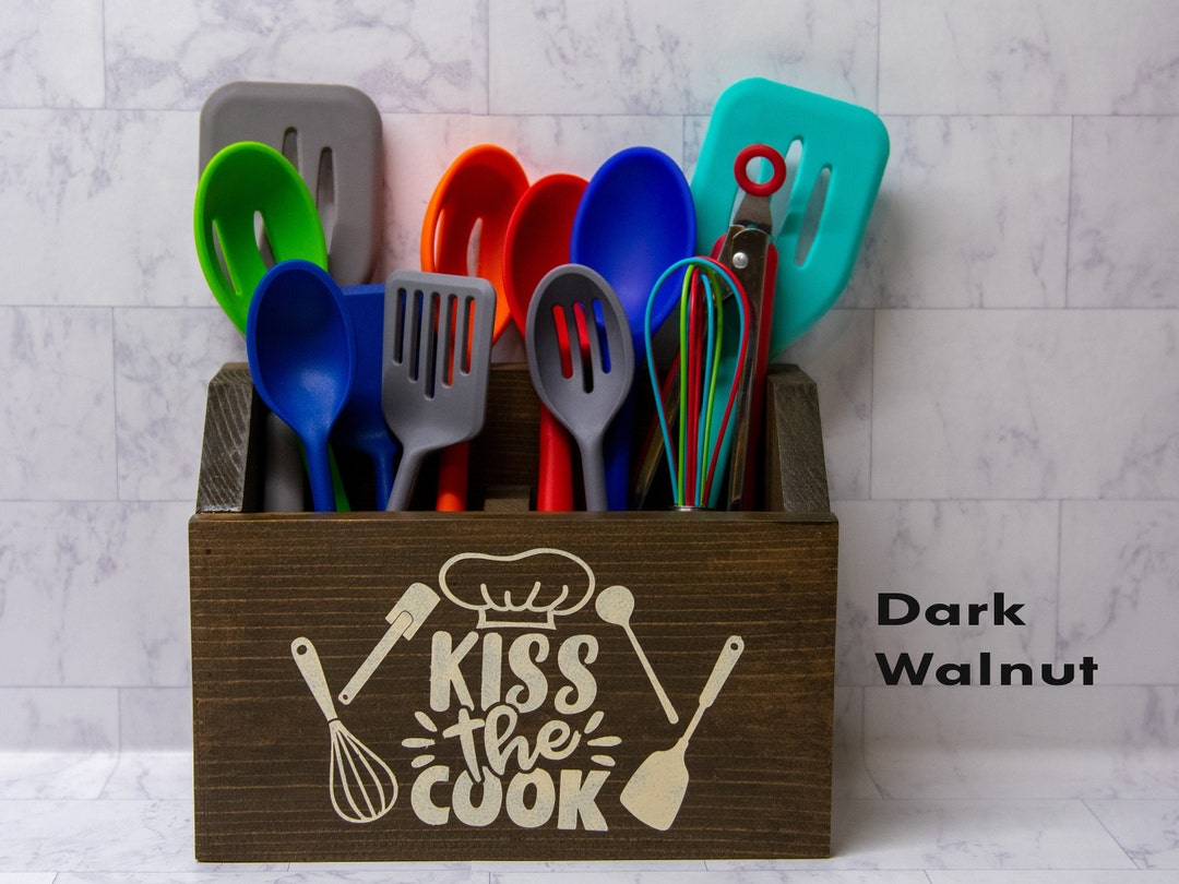 Utensil Holder, Counter Display, Wooden Utensil Caddy, Cooking Utensil