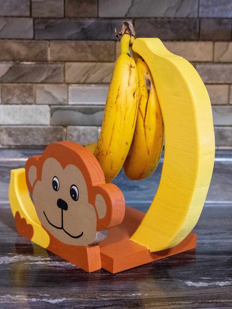 Banana Holder Monkey Banana Hanger Kitchen Decor Counter Etsy
