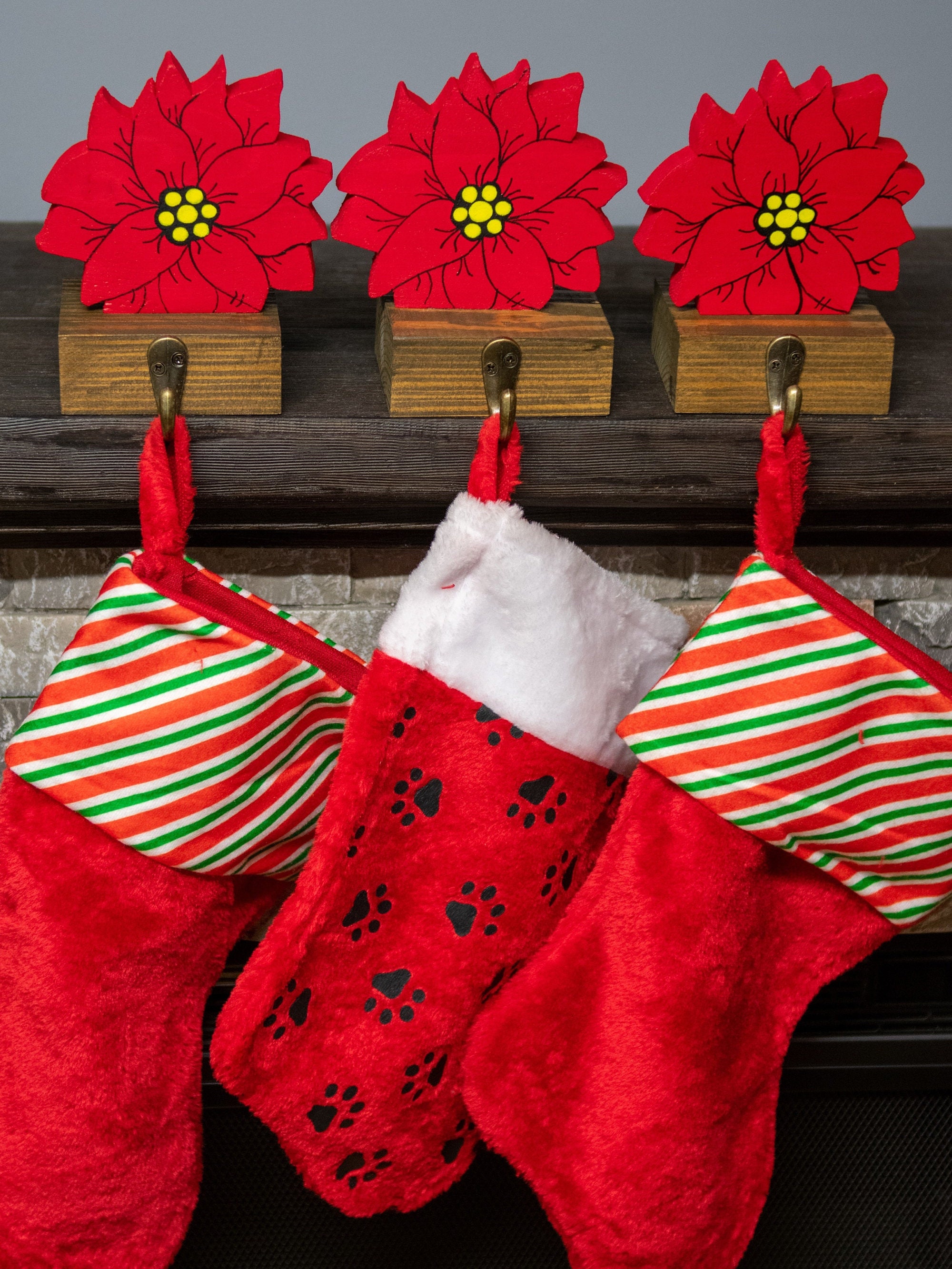 Christmas Stocking Holder for Mantle or Shelf, Holiday Decor, Stocking