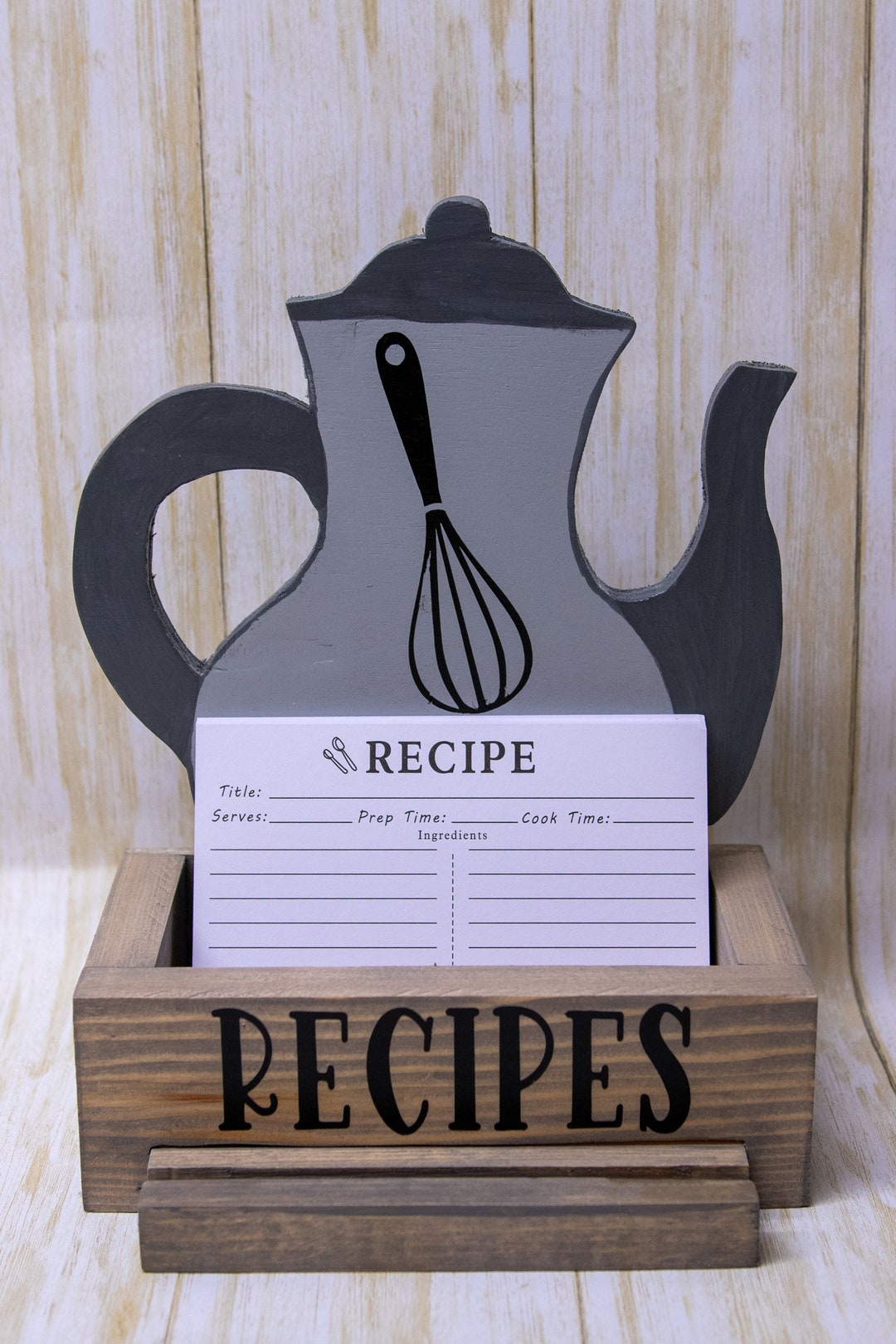 Recipe Card Holder 4x6 Recipe Card Stand Recipe Keeper Etsy