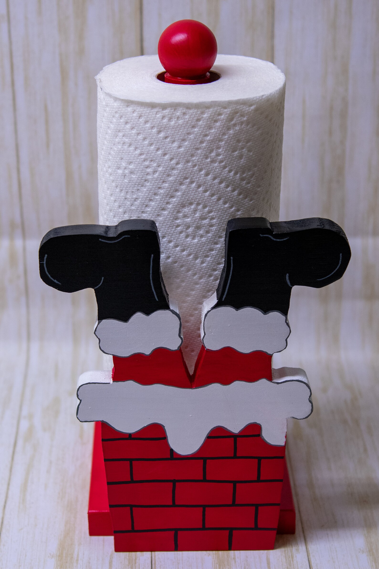 Christmas Paper Towel Holder Holiday Kitchen Decor Standing Etsy