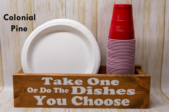 Paper Plate Holder, Paper Cup Holder, Take One or Do the Dishes, Counter  Organization, Home Gift, Kitchen or Cookout Decor 
